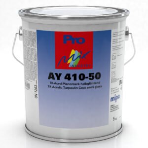 Mipa AY 410-50 5 kg net 1K acrylic tarpaulin paint, semi-gloss, various colours, grade I