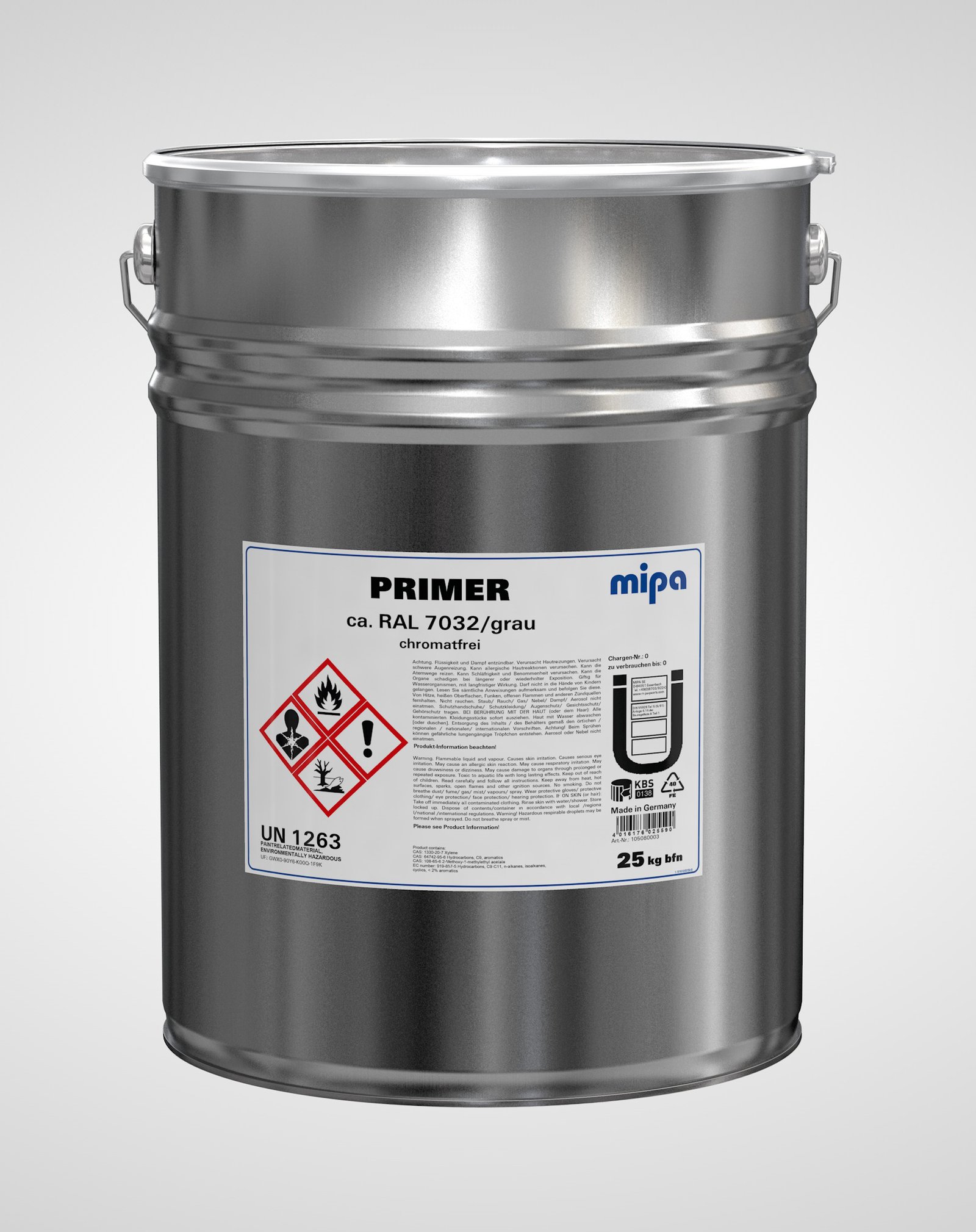 Mipa Primer grey 25 kg bfn approx. RAL 7032 chromate-free
