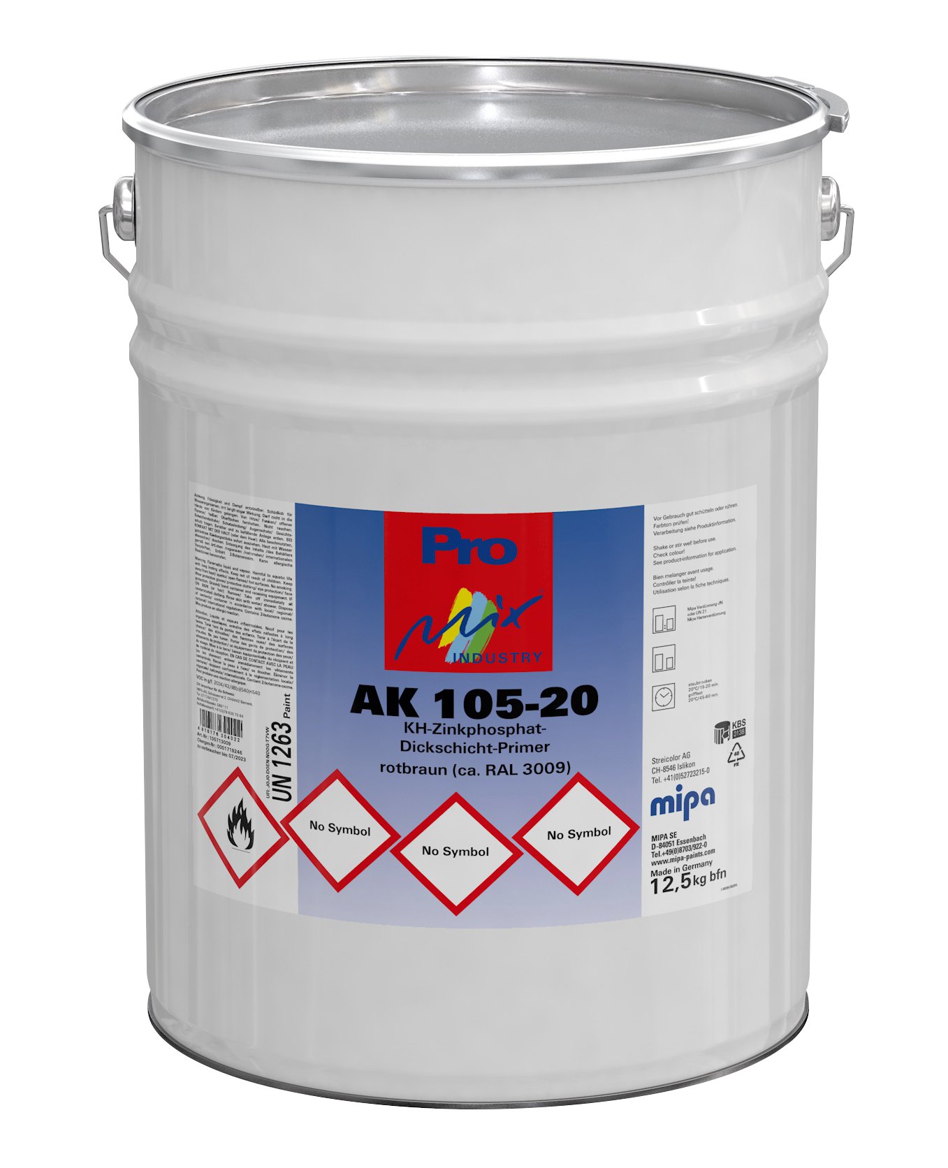 Mipa AK 105-20 bfn KH zinc phosphate thick-film primer reddish brown (approx. RAL 3009)