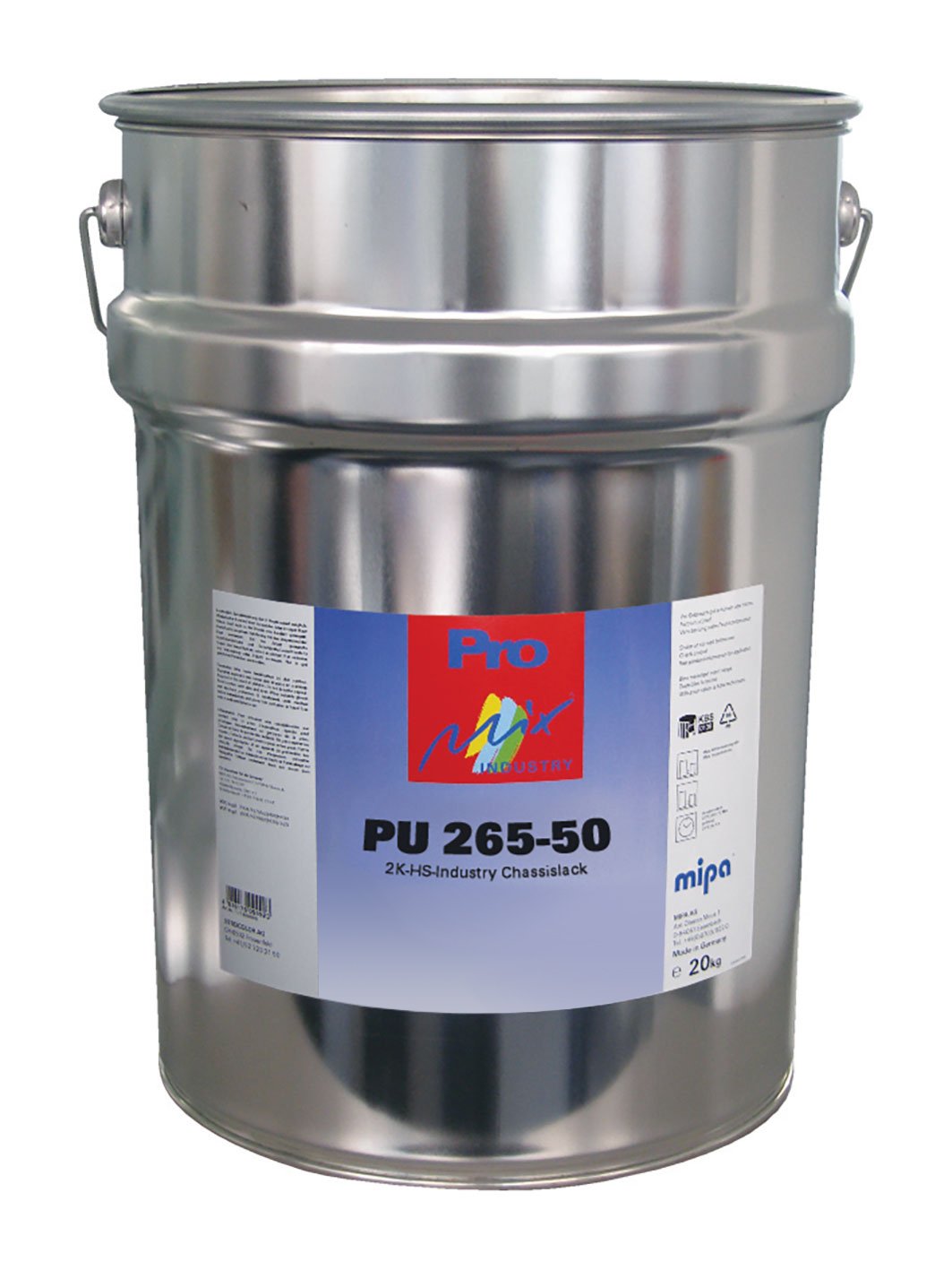 Mipa PU 265-50 net 2K-PU-HS-Industry chassis paint, semi-gloss, various colours, size III