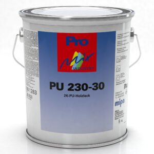 Mipa PU 230-30 5 kg net 2K PU wood varnish, silk matt, various colours, grade I