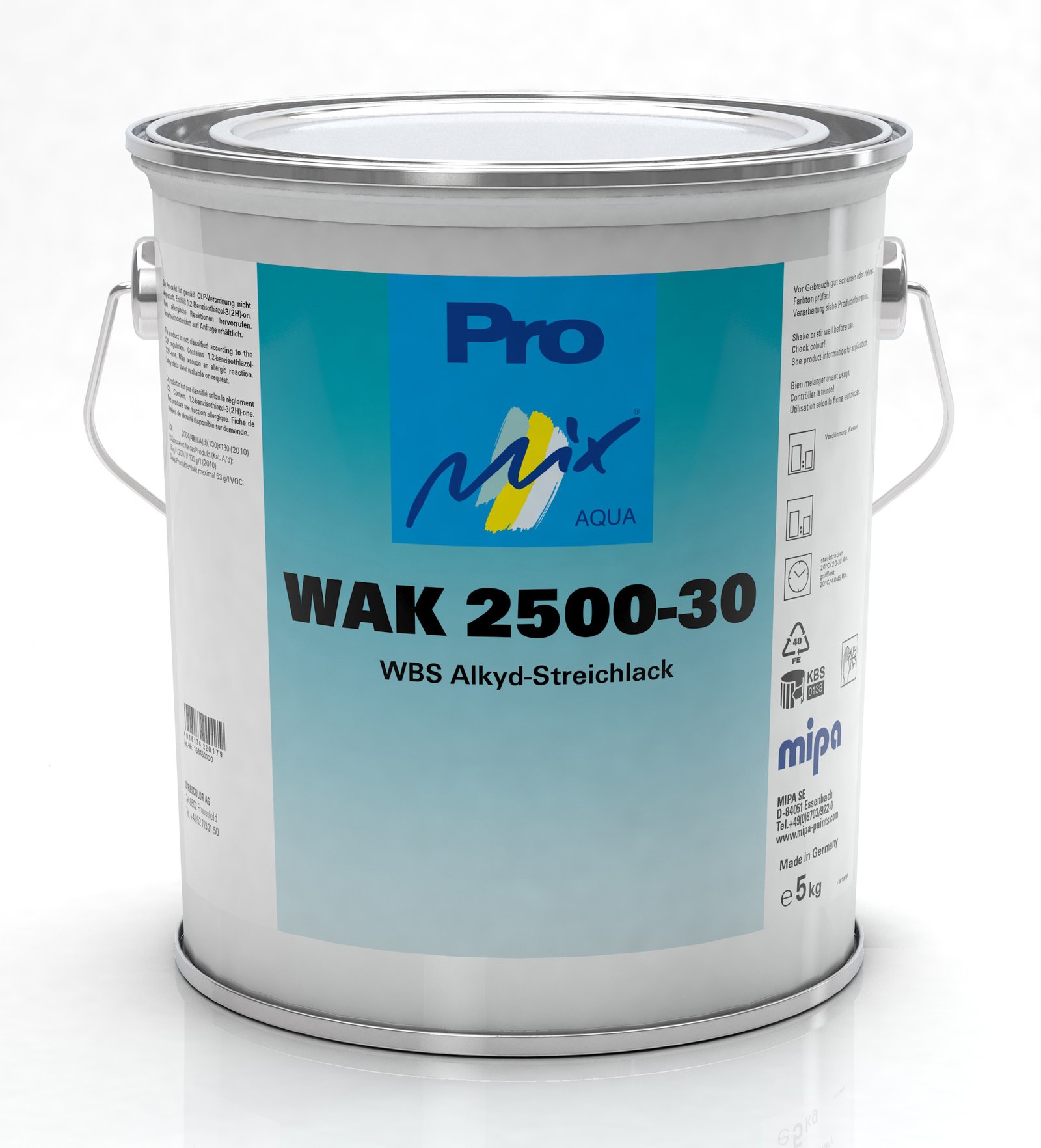 Pro Mix Aqua WAY 2000-40 WBS Single-coat spray paint, silk matt, basic pack. 20 kg (Mipa)