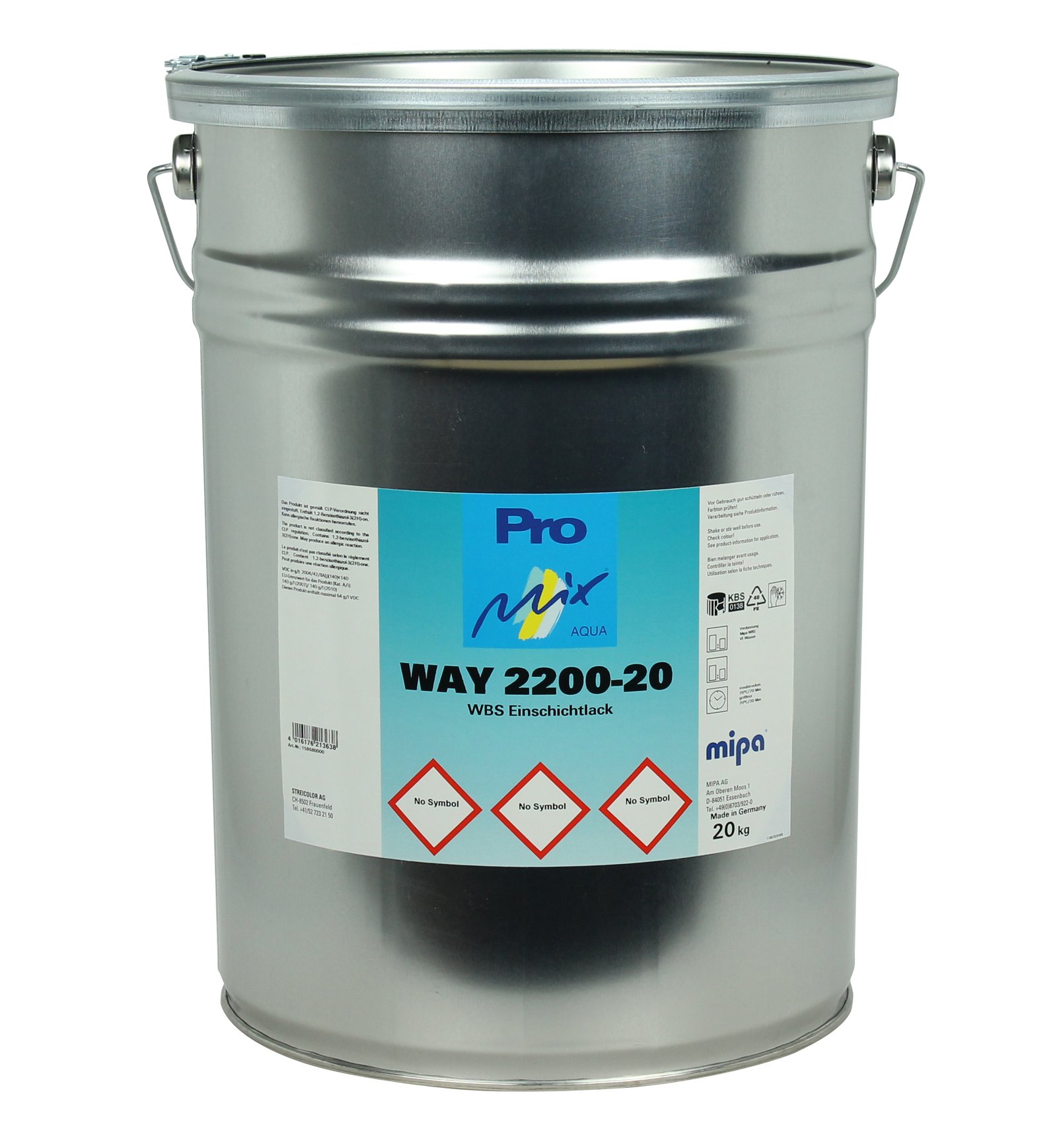 Pro Mix Aqua WAY 2200-20 WBS single-coat paint matt basic pack. 20 kg (Mipa)
