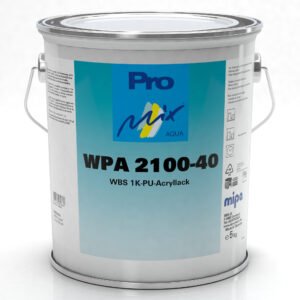 Mipa WPA 2100-40 5 kg net WBS 1K PU acrylic lacquer, opaque silk matt, various shades, size III