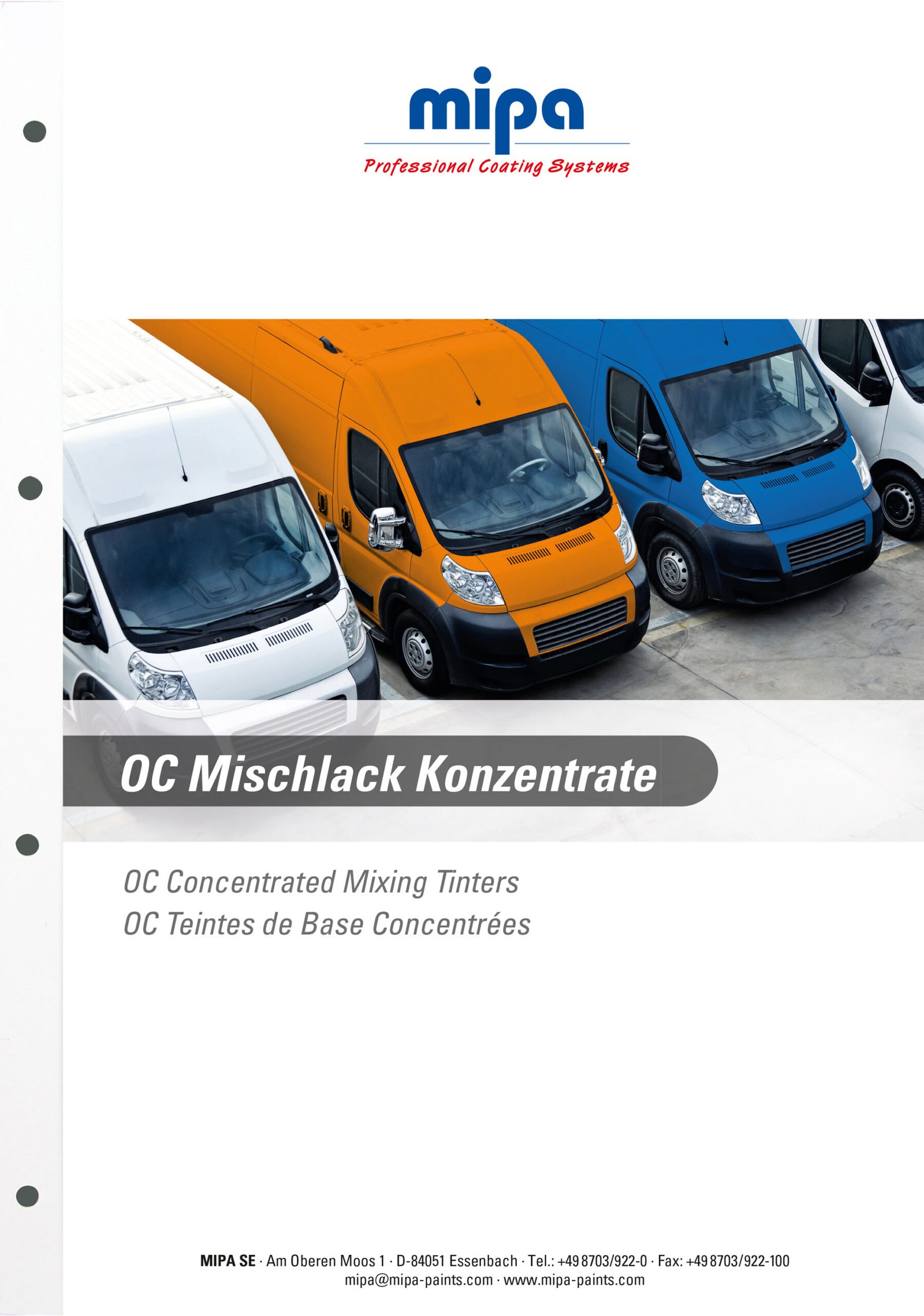 Mipa OC colour chart Fold-out card