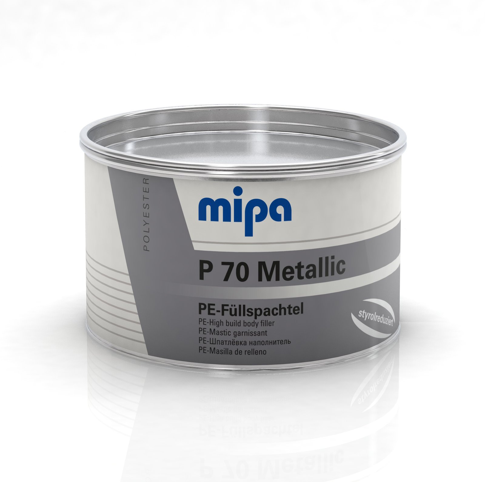 Mipa P 70 styrene-reduced 1 kg PE filler metallic incl. hardener