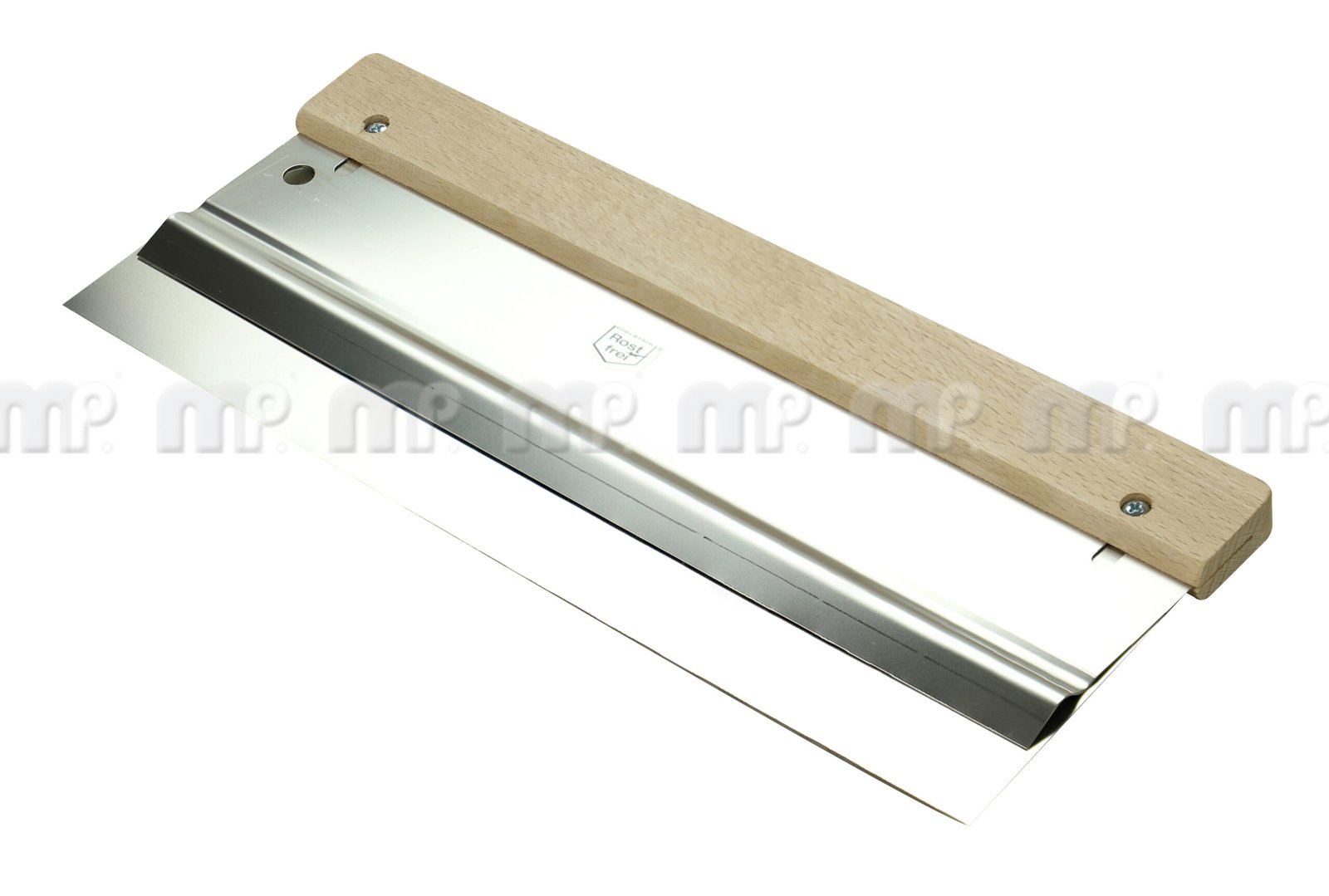 MP surface squeegee with aluminium back, stainless steel and rounded corners (Mipa)